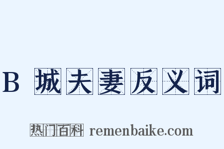 B城夫妻反义词是什么意思的图片